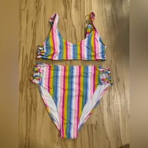 Retro high rise stripped bikini